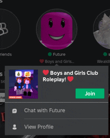 a screenshot of a boys and girls club roleplay advertisement