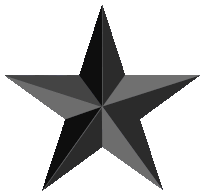 a black star on a white background with a pointed point