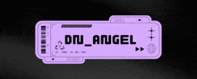 a purple sticker that says dn angel on it