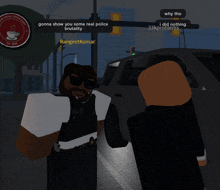 a screenshot of a video game shows a police officer