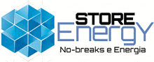 a logo for store energy shows a blue cube