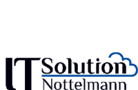 a logo for it solution nottelmann with a blue cloud in the middle