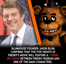 blumhouse founder jason blum confirms that the five nights at freddy 's movie will feature a three hour sex scene