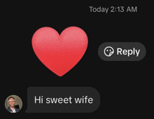 a text message from a man to his sweet wife