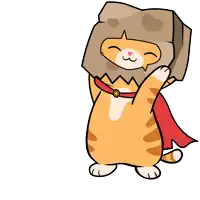 a cat with a paper bag on its head