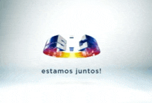 a colorful logo with the words estamos juntos below it