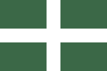 a green square with a white cross on it .