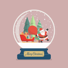 a snow globe that says merry christmas with santa in it