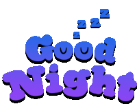 a blue and purple text that says good night