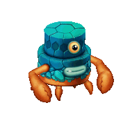 an illustration of a crab with a blue head