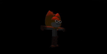 a cartoon character is standing in the dark with his arms outstretched