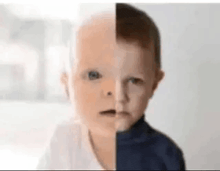 a baby and a young boy are sitting next to each other .