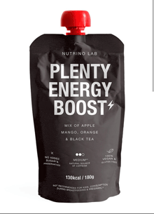 a black bag of nutrino lab plenty energy boost