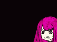 a cartoon girl with pink hair is standing in front of a sign that says ' npt you '