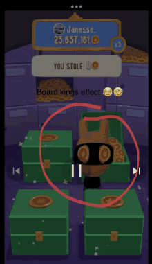 a screenshot of a game that says board kings effect on the bottom