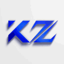 a blue kz logo that is on a white background