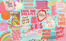 a collage of words including make it fun chase your dreams