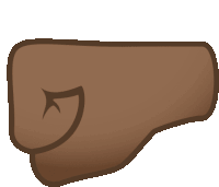 a drawing of a brown object with a white outline