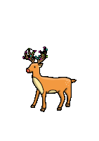 a cartoon drawing of a reindeer with christmas lights on its antlers .