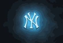 a new york yankees logo is glowing in the dark