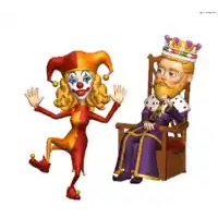 a cartoon of a jester and a king with a crown on his head