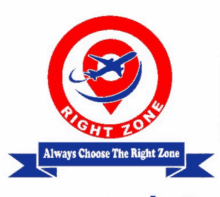 a logo for right zone shows an airplane in a red circle