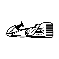 a black and white drawing of a jet ski with a steering wheel on a white background .