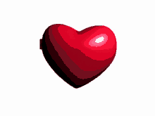 a red heart on a white background with a shadow