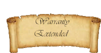 an old scroll with the words warranty extended on it