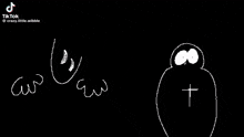 a cartoon of a person holding a gun in a dark room .