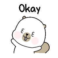 a cartoon drawing of a beaver with the words okay above it