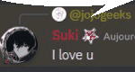 a screenshot of a video game with a speech bubble that says i love u .