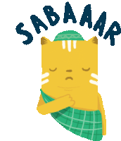 an illustration of a cat with the words sabaaar written above it