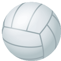 an illustration of a white volleyball with gray stripes on a white background