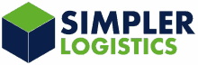 a logo for simpler logistics with a green box in the middle