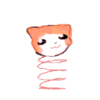 a drawing of a green and white cat with a swirl behind it