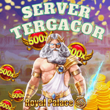 a poster with a bearded man and the words server tergacor royal palace 88