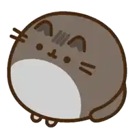 a cartoon drawing of a cat with a circle around its head