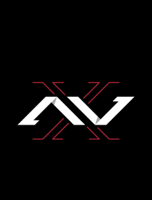 a white and red logo on a black background that says xyz