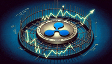 a ripple coin is surrounded by a graph and arrows