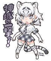 a cartoon drawing of a white tiger with chinese writing