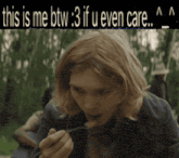 a picture of a man eating with the caption " this is me btw 3 if u even care aa "