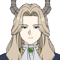 a drawing of a woman with long blonde hair and horns on her head