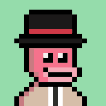 a pixel art drawing of a skull wearing a top hat