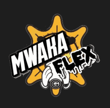 a logo for mwana flex with a yellow star