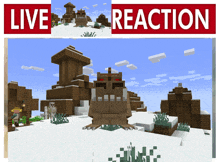 a screenshot of a minecraft world with the words live reaction on the bottom