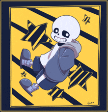 a drawing of a skeleton with the name shine on the bottom right corner