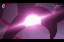 a purple light coming out of a hole in a wall