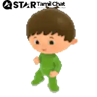 a star tamil chat logo with a cartoon boy