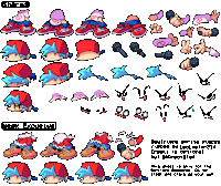 a sheet of sprites for a game called boyfriend sprite